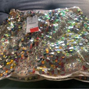 Gold sequins mini skirt